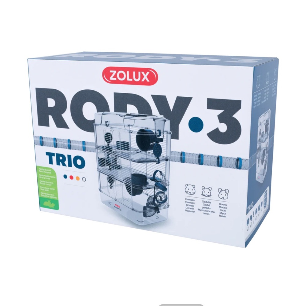 Rody 3 - Trio / Habitat for small Hamsters rodents, Mices, and Gerbils